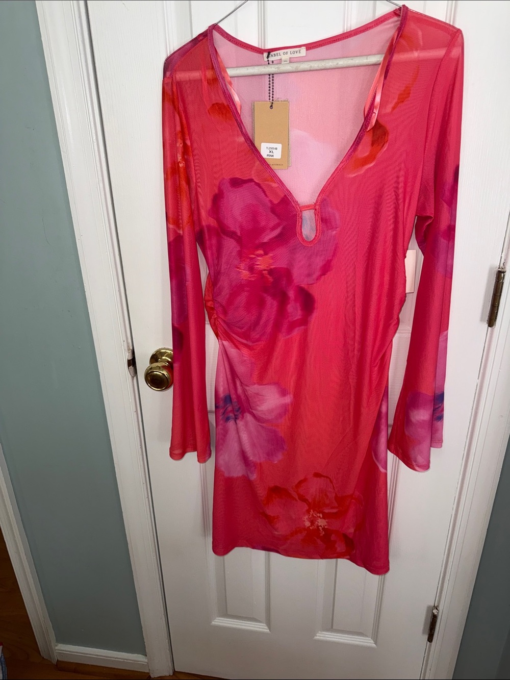Label of Love Pink Floral Mesh Swim Coverup